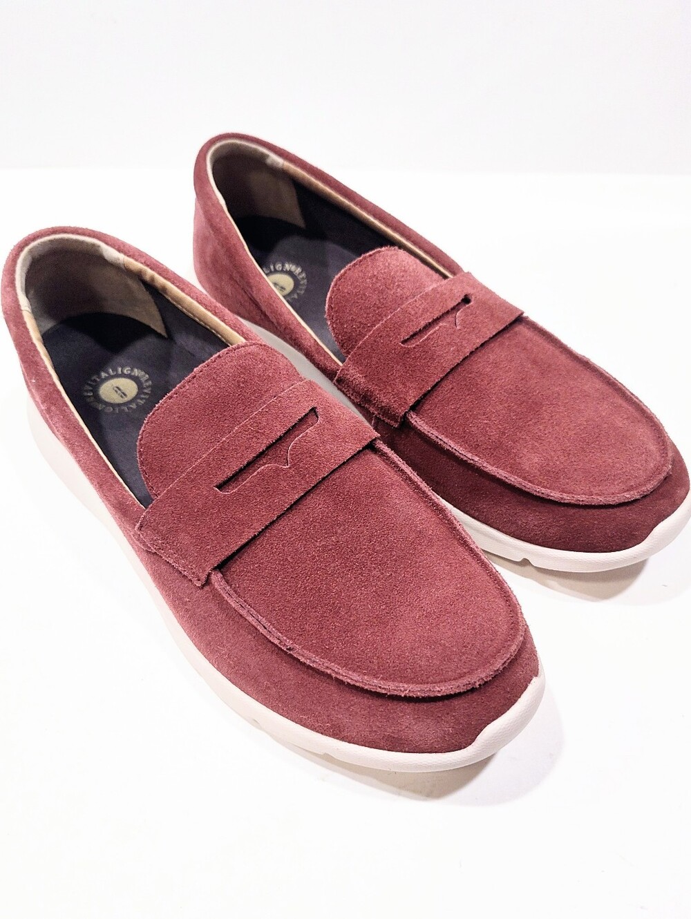 Revitalign Panorama Loafer Women 12B Orthotic Suede Slip-On Shoe Baked Apple Red